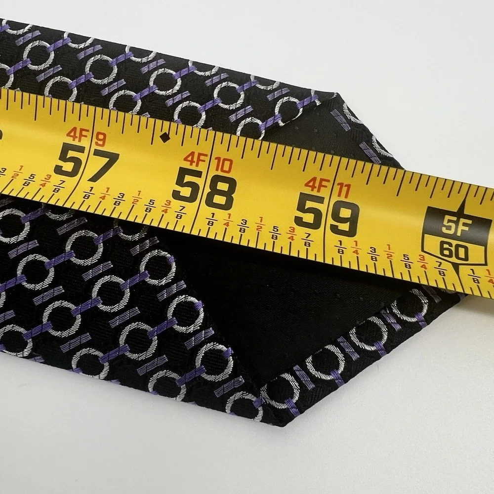 J.S. Blank & Company Men's 100% Silk Tie Black Purple Designer